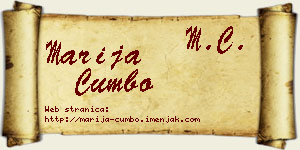 Marija Cumbo vizit kartica